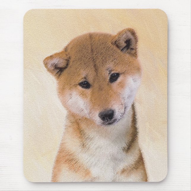 Shiba Inu-målning (röd) - Original Hund Art Musmatta (Framsidan)
