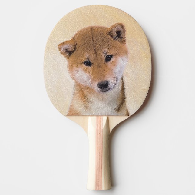 Shiba Inu-målning (röd) - Original Hund Art Pingisracket (Framsidan)