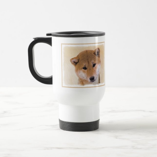 Shiba Inu-målning (röd) - Original Hund Art Resemugg (Vänster)