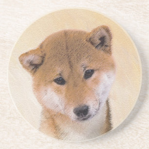 Shiba Inu-målning (röd) - Original Hund Art Underlägg