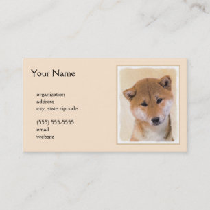 Shiba Inu-målning (röd) - Original Hund Art Visitkort