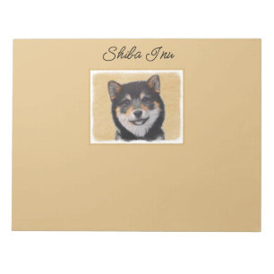 Shiba Inu-målning (svart och tan) - Hund Art-antec Anteckningsblock
