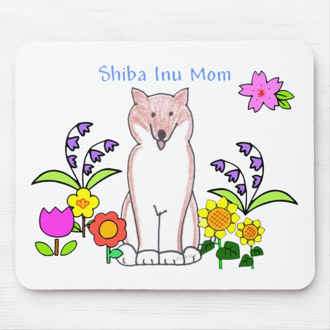 Shiba Inu mamma Mousepad Musmatta (Framsidan)
