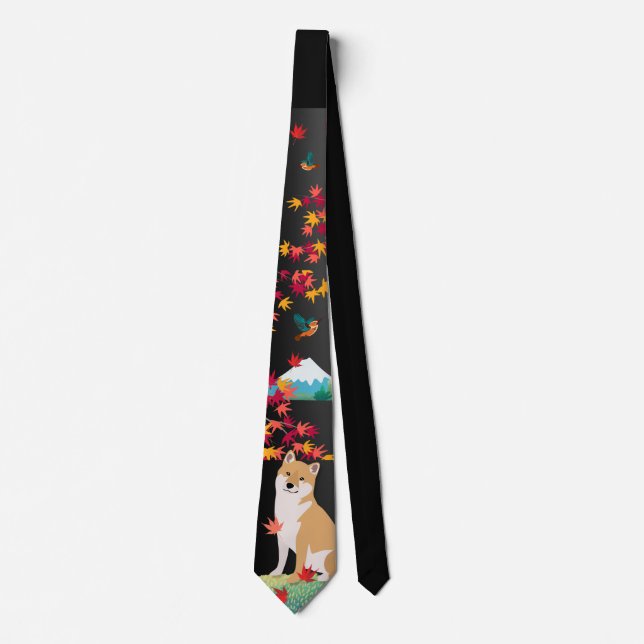 SHIBA INU manar knyter hösten Mt Fuji Slips (Framsida)