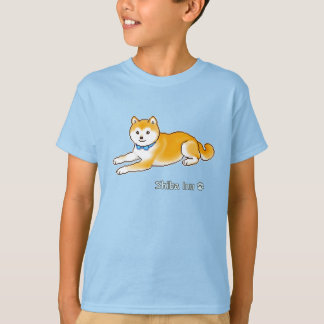 Shiba Inu med ljusblå kolvstångstkonst T Shirt