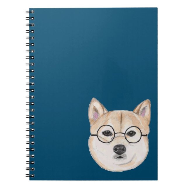 Shiba Inu med Oversized runda inramade Anteckningsbok Med Spiral (Framsidan)