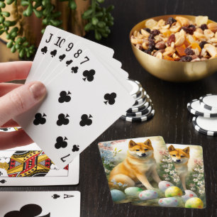 Shiba Inu med påskägg Semester Casinokort