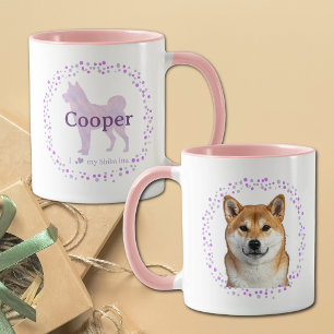 Shiba Inu-mugg – Personlig pastellavendelpresent Mugg