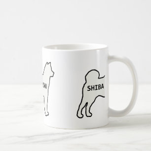 Shiba Inu namn silhouette kräm Kaffemugg