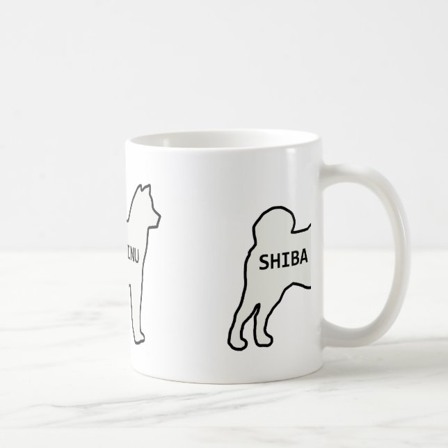 Shiba Inu namn silhouette kräm Kaffemugg (Höger)