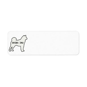 Shiba Inu namn silhouette kräm Returadress Etikett