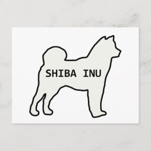 Shiba Inu namn silhouette kräm Vykort