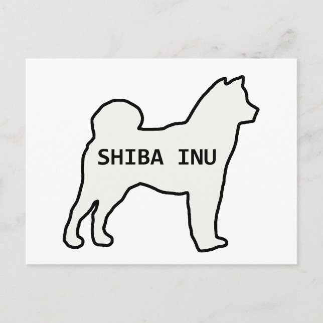 Shiba Inu namn silhouette kräm Vykort (Framsida)
