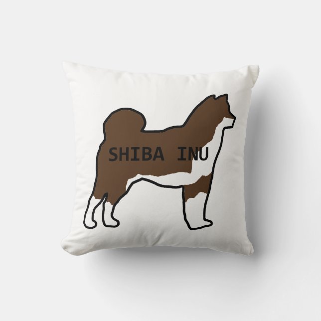 Shiba Inu namn silhouette röd sesam Kudde (Framsida)