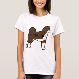 Shiba Inu namn silhouette röd sesam Tee