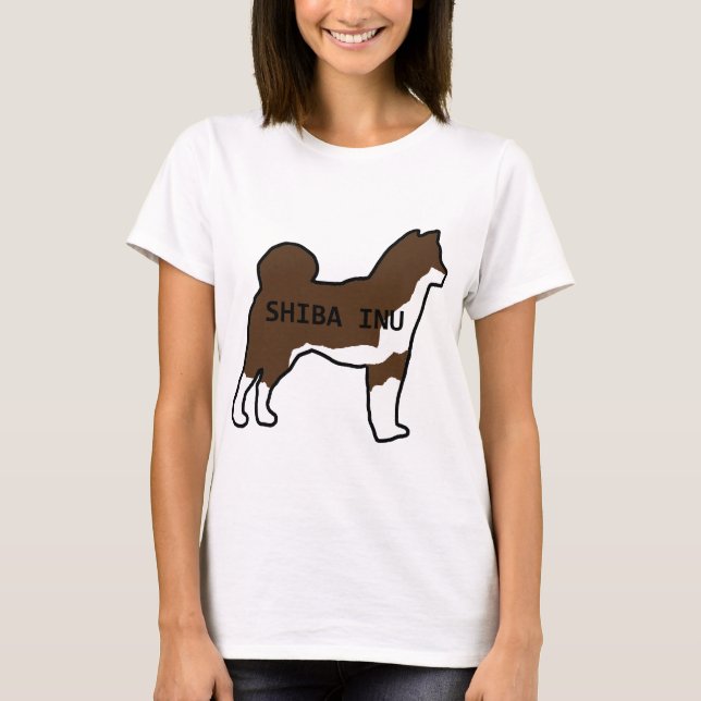Shiba Inu namn silhouette röd sesam Tee (Framsida)