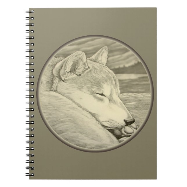 Shiba Inu Notebook Husky Art Gifts Shiba Inu Bokar Anteckningsbok (Framsidan)