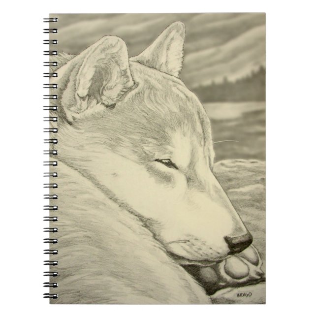 Shiba Inu Notebook Husky Art Gifts Shiba Inu Bokar Anteckningsbok (Framsidan)