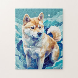 Shiba Inu och Sea l 柴 犬 と 海 Pussel