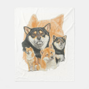 Shiba Inu och spöke avbildar Fleecefilt