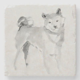 Shiba Inu Original Painting 3 Hund 2018 Stone Stenunderlägg