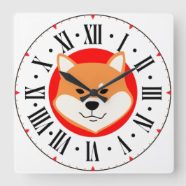 Shiba Inu Original Roman Numeral Wall Clock Fyrkantig Klocka