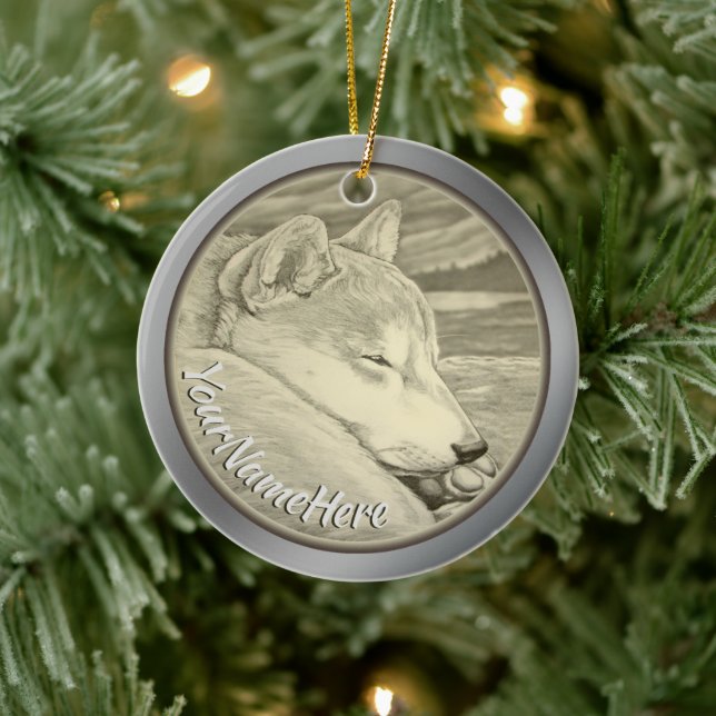 Shiba Inu Ornament Personlig Dao Art Dekoration (Träd)