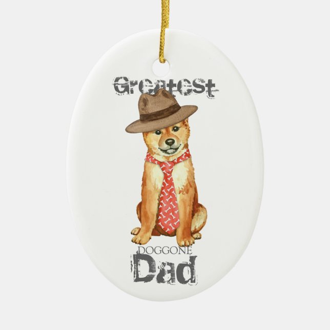 Shiba Inu Pappa Ceramic Ornament (Framsidan)