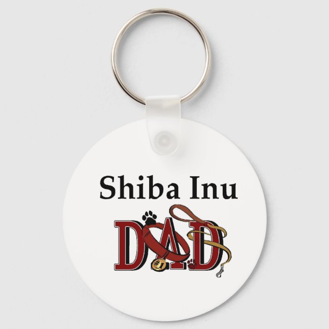Shiba Inu Pappa Gifts Nyckelring (Framsida)