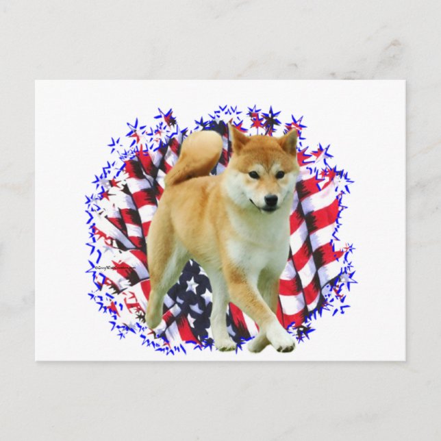 Shiba Inu Patriot Vykort (Framsida)