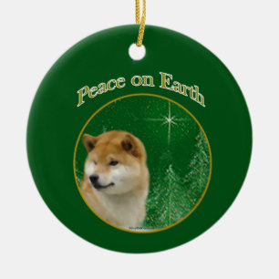 Shiba Inu Peace Julgransprydnad Keramik
