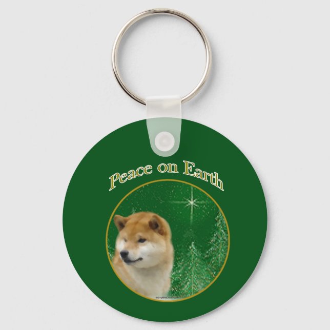 Shiba Inu Peace Nyckelring (Framsida)