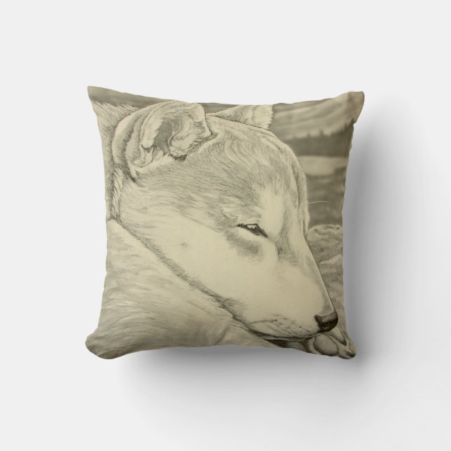 Shiba Inu Pillows Sleeping Shiba Inu Hund Pillows Kudde (Framsida)