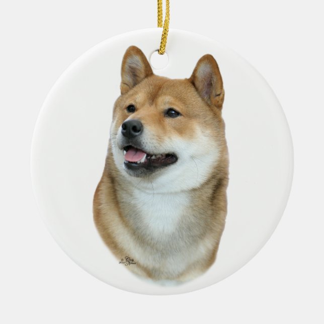 Shiba Inu prydnad Julgransprydnad Keramik (Framsidan)