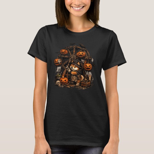 Shiba Inu Pumpa Pariserhjul  T Shirt (Framsida)