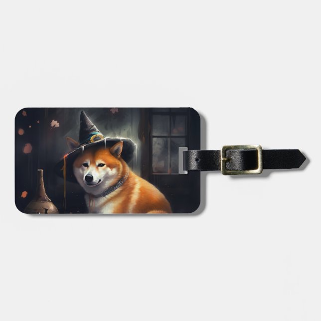 Shiba Inu Pumpakål Halloween Skräckinjagande Bagagebricka (Horisontell Framsida)