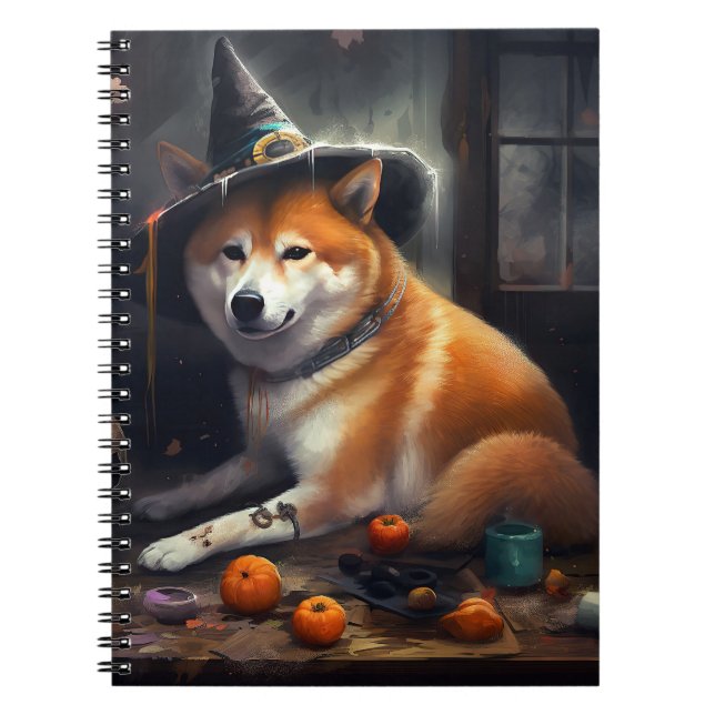 Shiba Inu Pumpkins Halloween Scary Anteckningsbok (Framsidan)