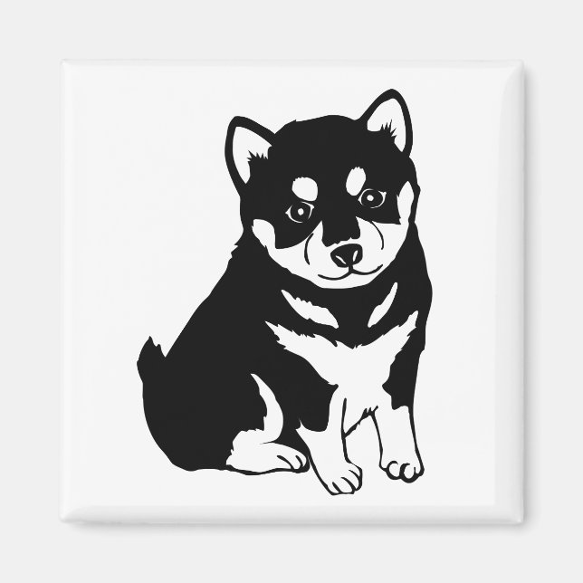 Shiba Inu Puppy Art Magnet (Framsidan)