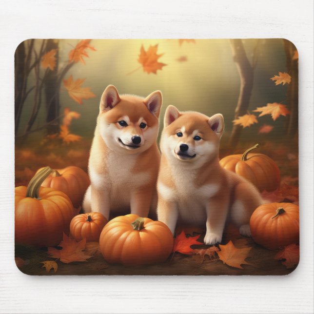Shiba Inu Puppy Autumn Delight Pumpkin Musmatta (Framsidan)