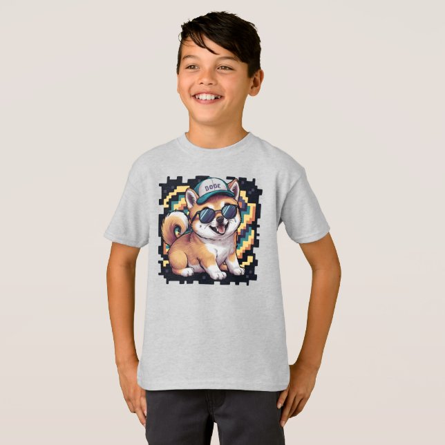 Shiba Inu Puppy Hund Kids T Shirt (Hel framsida)