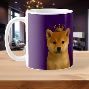 Shiba Inu Puppy i Cute Guld Krona Kaffemugg