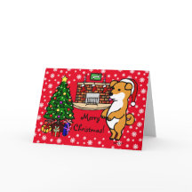 Shiba Inu Puppy jul Santa Red