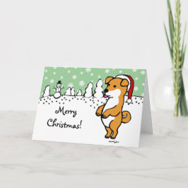 Shiba Inu Puppy jultomten Helgkort