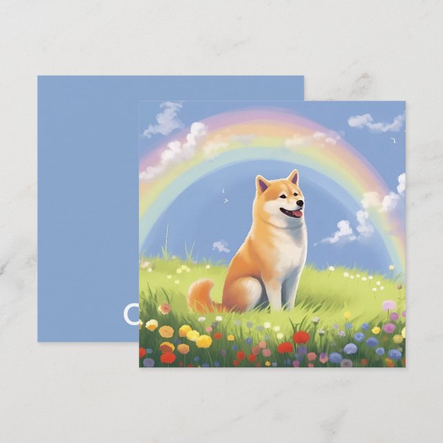Shiba Inu Rainbow Bridge Anpassningsbar Hund Namn  (Fram/baksida)