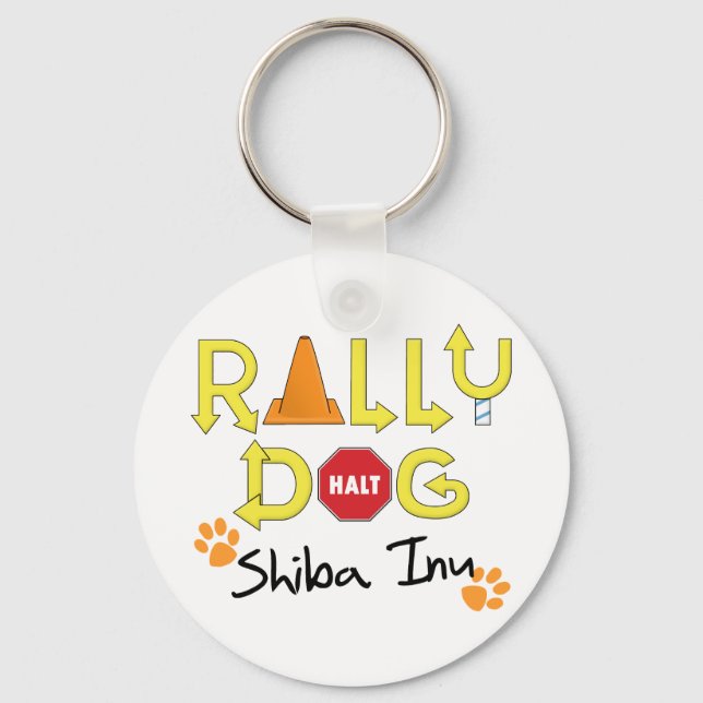 Shiba Inu Rally Hund Nyckelring (Framsida)