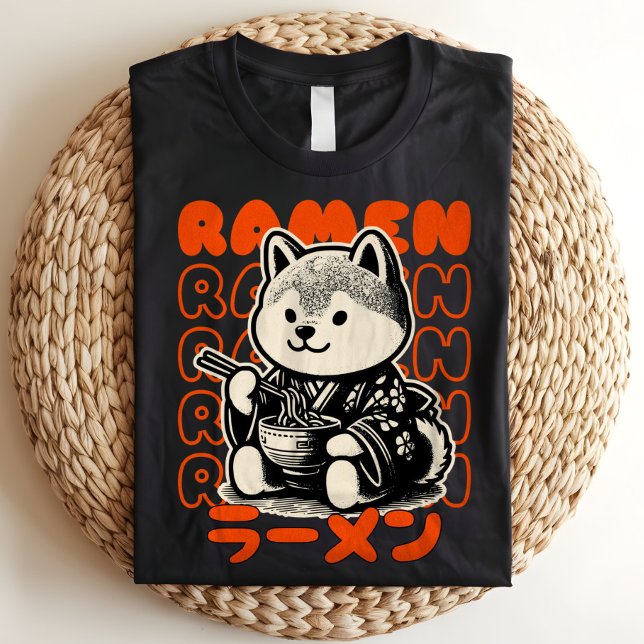 Shiba Inu Ramen Älskare Retro japanska T Shirt (Skapare uppladdad)