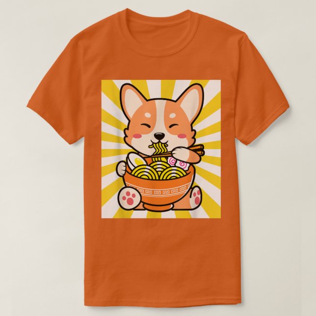 Shiba Inu Ramen Anime Kawaii Cute Tonåring gåva T Shirt (Design framsida)
