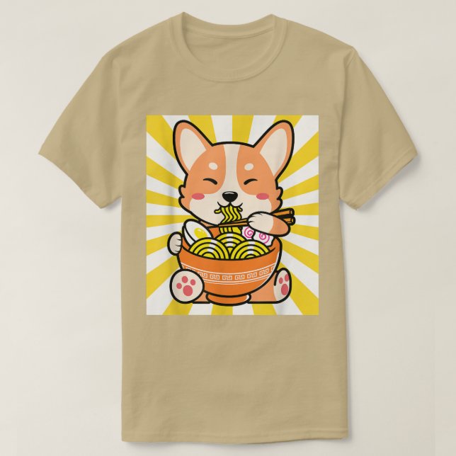 Shiba Inu Ramen Anime Kawaii Cute Tonåring Gift 15 T Shirt (Design framsida)