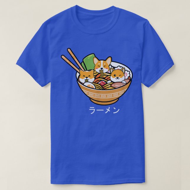 Shiba Inu Ramen Anime Kawaii Neko Tonåring gåva T Shirt (Design framsida)
