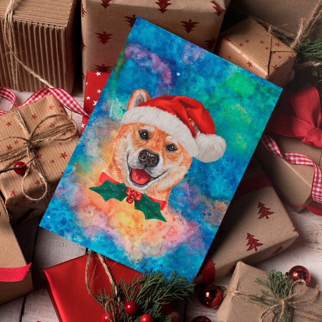 Shiba Inu Ras Hund Jul Helg Vykort (Skapare uppladdad)